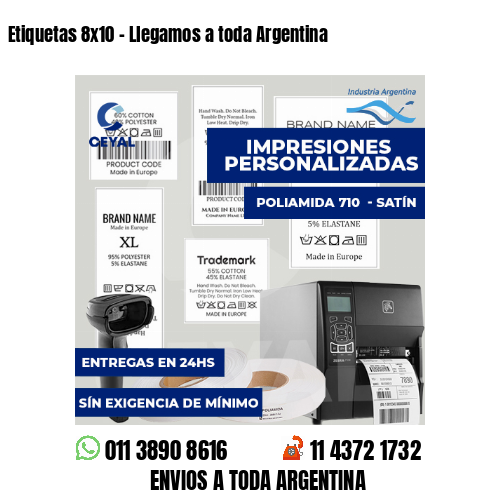 Etiquetas 8x10 - Llegamos a toda Argentina