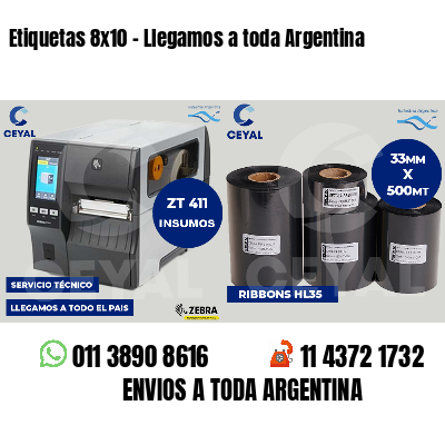 Etiquetas 8x10 - Llegamos a toda Argentina