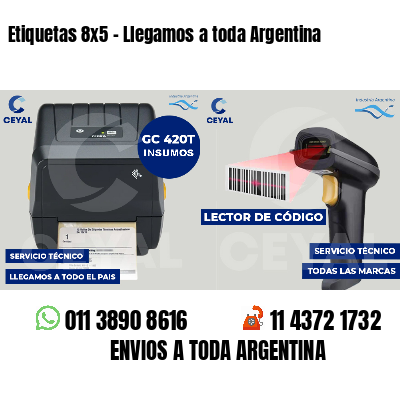 Etiquetas 8x5 - Llegamos a toda Argentina