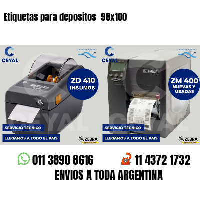 Etiquetas para depositos  98x100