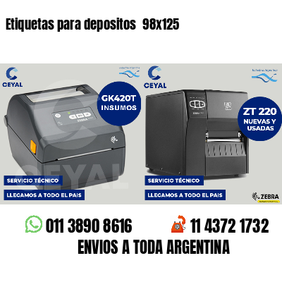 Etiquetas para depositos  98x125