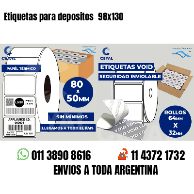 Etiquetas para depositos  98x130