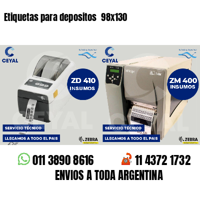 Etiquetas para depositos  98x130