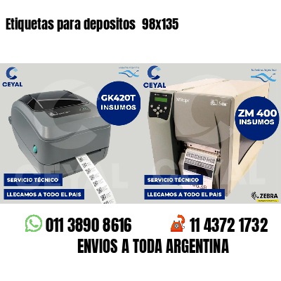 Etiquetas para depositos  98x135