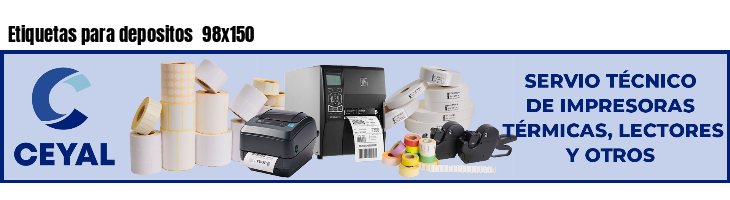 Etiquetas para depositos  98x150