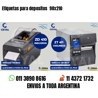 Etiquetas para depositos  98x210