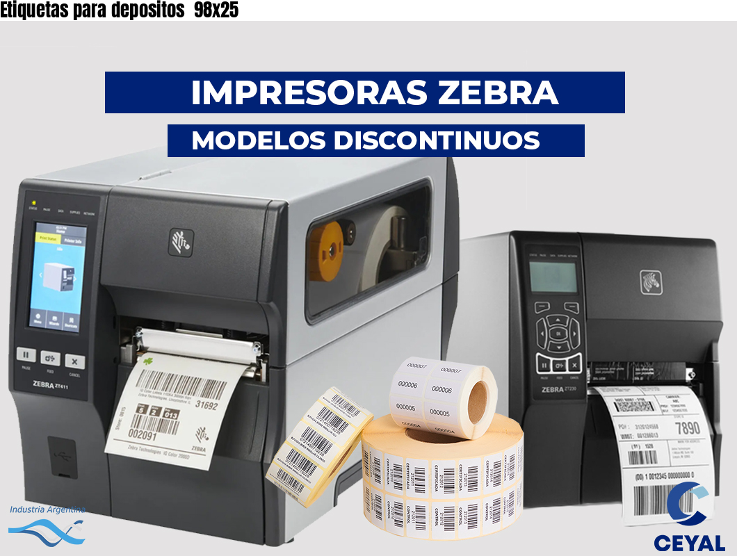 Etiquetas para depositos  98×25