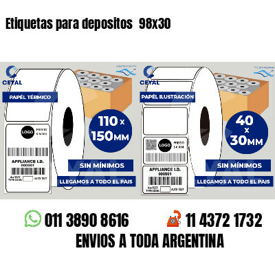 Etiquetas para depositos  98x30