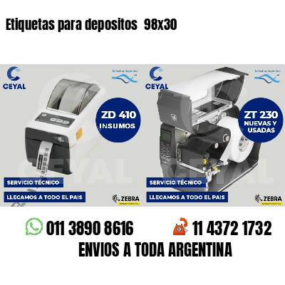Etiquetas para depositos  98x30