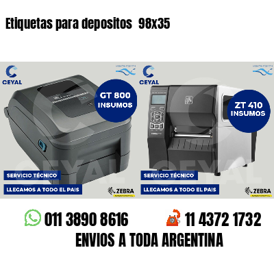 Etiquetas para depositos  98x35