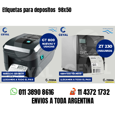 Etiquetas para depositos  98x50