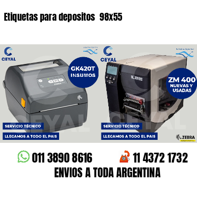 Etiquetas para depositos  98x55