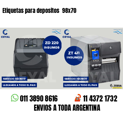 Etiquetas para depositos  98x70