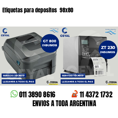 Etiquetas para depositos  98x80