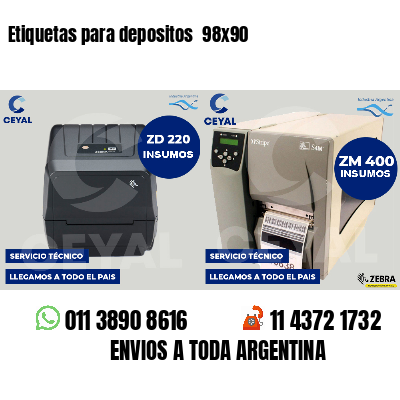 Etiquetas para depositos  98x90