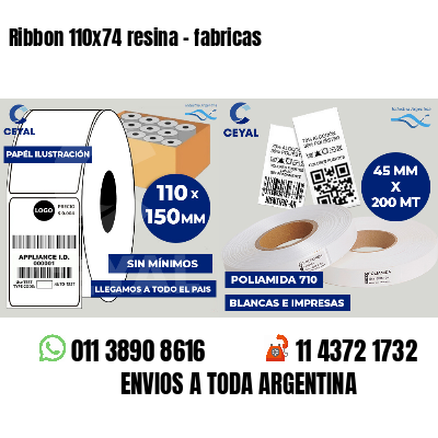 Ribbon 110x74 resina - fabricas
