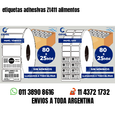 etiquetas adhesivas Zt411 alimentos