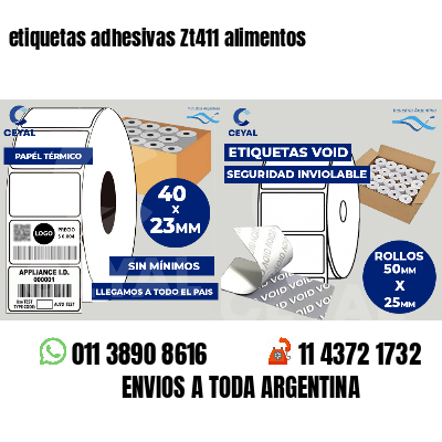 etiquetas adhesivas Zt411 alimentos