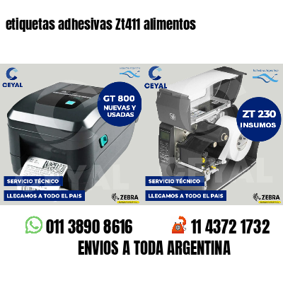 etiquetas adhesivas Zt411 alimentos