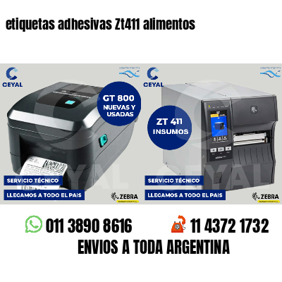 etiquetas adhesivas Zt411 alimentos