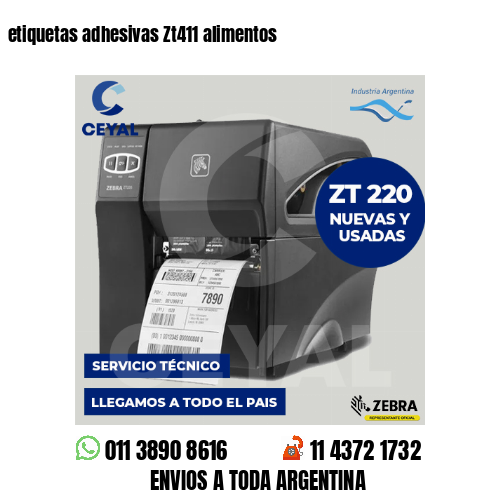 etiquetas adhesivas Zt411 alimentos