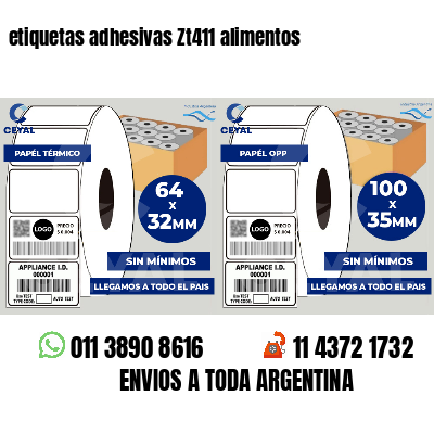 etiquetas adhesivas Zt411 alimentos