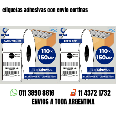 etiquetas adhesivas con envio cortinas
