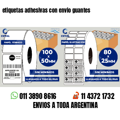 etiquetas adhesivas con envio guantes