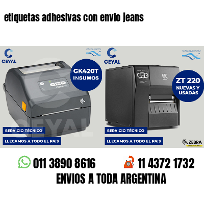 etiquetas adhesivas con envio jeans