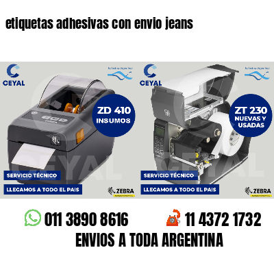etiquetas adhesivas con envio jeans