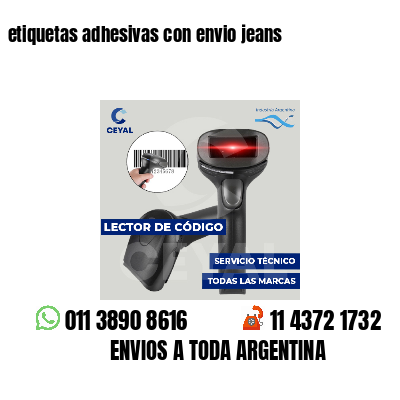 etiquetas adhesivas con envio jeans