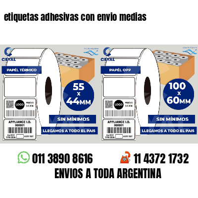 etiquetas adhesivas con envio medias