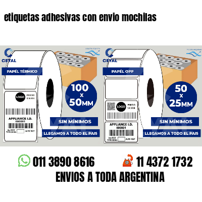 etiquetas adhesivas con envio mochilas