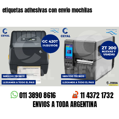 etiquetas adhesivas con envio mochilas