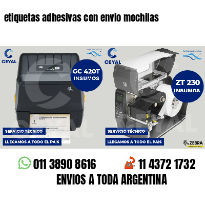 etiquetas adhesivas con envio mochilas