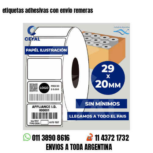 etiquetas adhesivas con envio remeras