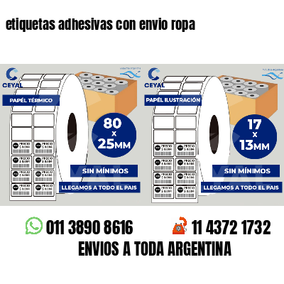 etiquetas adhesivas con envio ropa