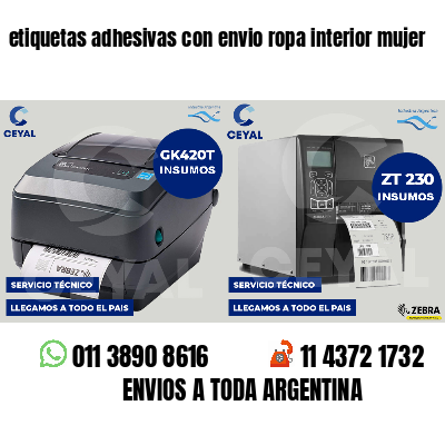 etiquetas adhesivas con envio ropa interior mujer