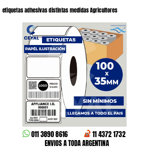 etiquetas adhesivas distintas medidas Agricultores