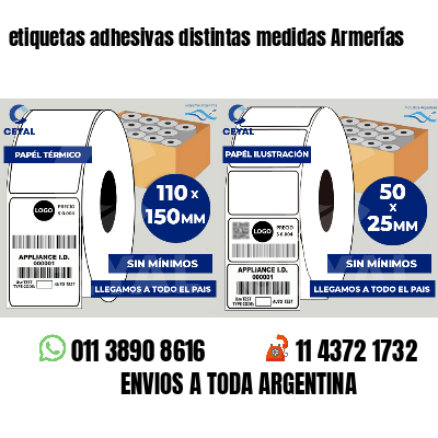 etiquetas adhesivas distintas medidas Armerías