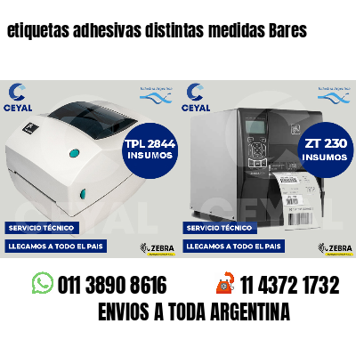 etiquetas adhesivas distintas medidas Bares