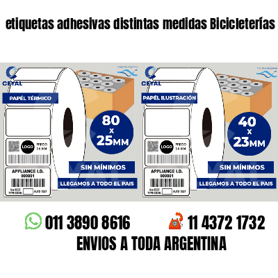 etiquetas adhesivas distintas medidas Bicicleterías
