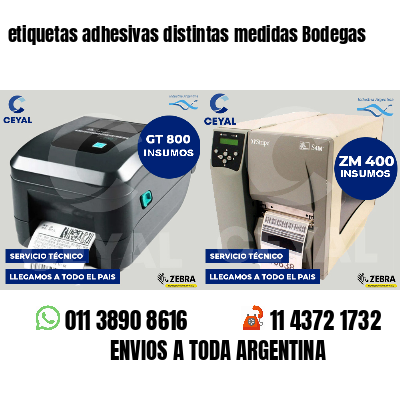 etiquetas adhesivas distintas medidas Bodegas