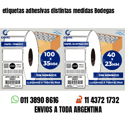 etiquetas adhesivas distintas medidas Bodegas