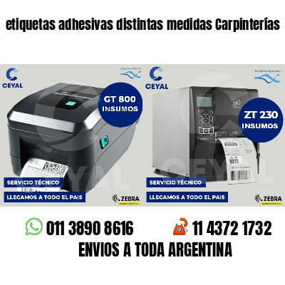 etiquetas adhesivas distintas medidas Carpinterías