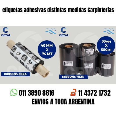 etiquetas adhesivas distintas medidas Carpinterías