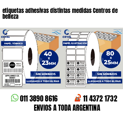 etiquetas adhesivas distintas medidas Centros de belleza