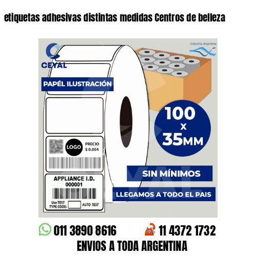 etiquetas adhesivas distintas medidas Centros de belleza