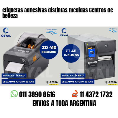 etiquetas adhesivas distintas medidas Centros de belleza