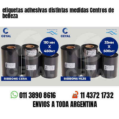 etiquetas adhesivas distintas medidas Centros de belleza